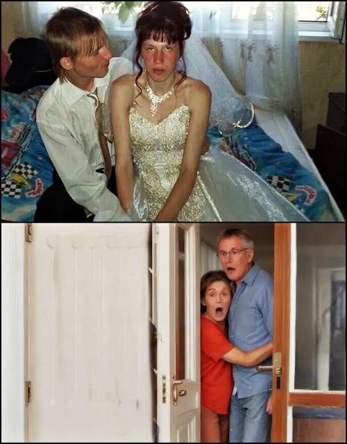 W noc poślubną pan młody rozebrał pannę młodą