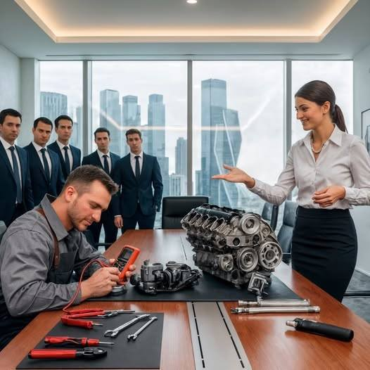 Prezes firmy zadrwił ze skromnego mechanika: „Napraw ten silnik…