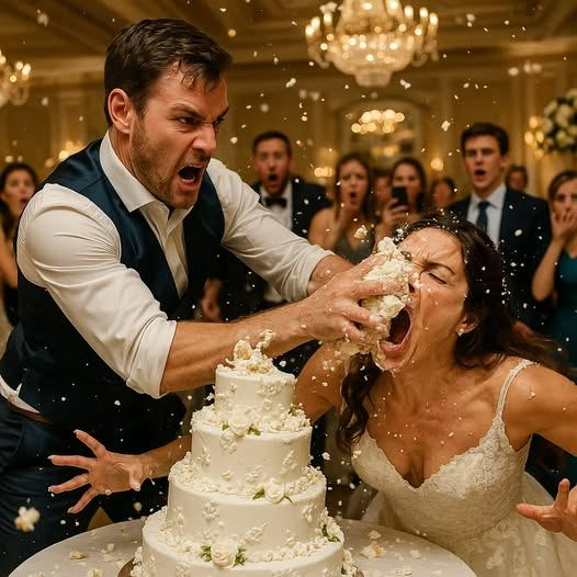 Na swoim ślubie jej pan młody wcisnął jej twarz w tort.