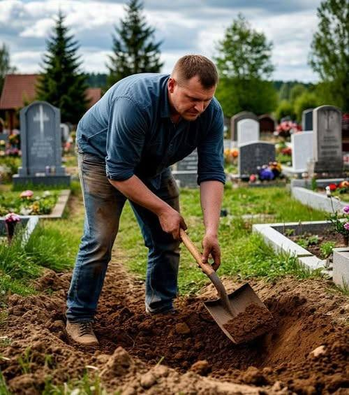 Grabarz znalazł stary telefon tuż obok trumny zmarłej